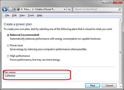 Plan name - Calibrator